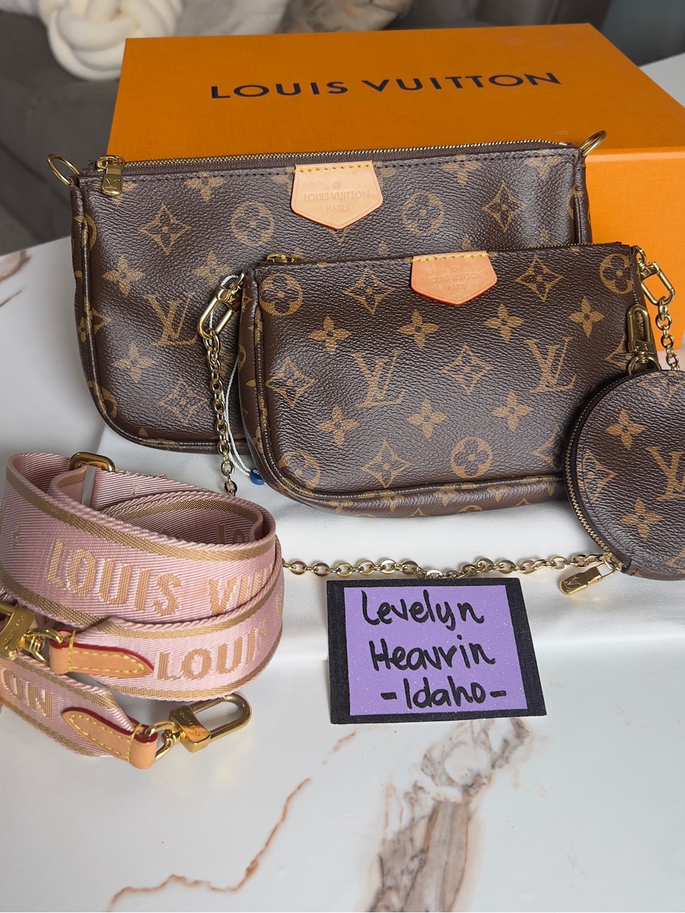 Authentic Louis Vuitton Multi Pochette Accessoires Mng Pink